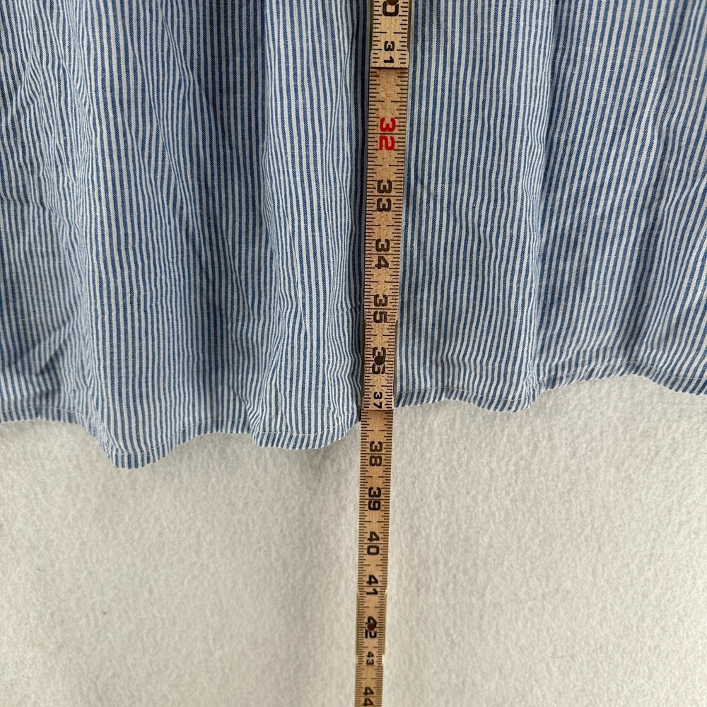 Studio West Striped Mini Dress Womens 2X With Floral Embroidery Accent Pockets - Picture 7 of 9